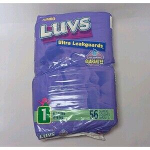 Luvs Vintage 2002 Size 1 Barney Diapers Ultra Leakguards SEALED New 56 Vtg Rare